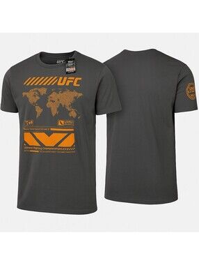 UFC Graphic Shirt Large Gray Orange Tee Ultimate Fighting Licensed Cotton